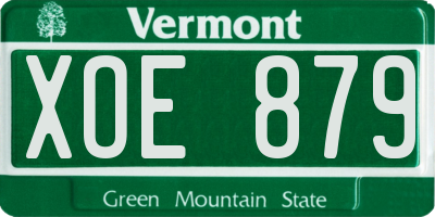 VT license plate XOE879