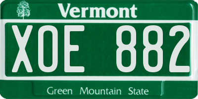 VT license plate XOE882