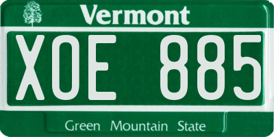 VT license plate XOE885