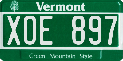 VT license plate XOE897