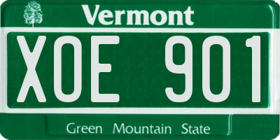 VT license plate XOE901