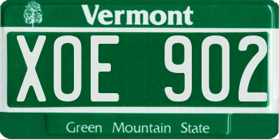 VT license plate XOE902