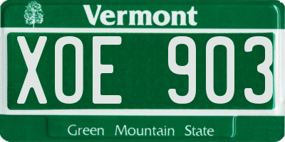 VT license plate XOE903