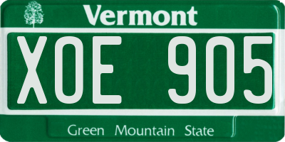 VT license plate XOE905