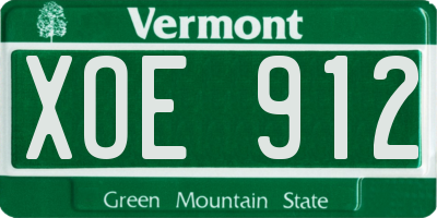 VT license plate XOE912