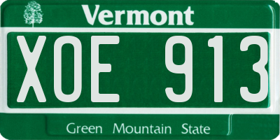 VT license plate XOE913