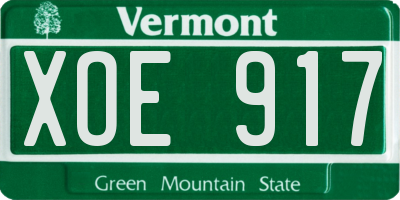VT license plate XOE917