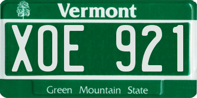 VT license plate XOE921