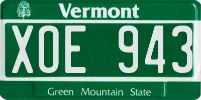 VT license plate XOE943
