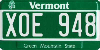 VT license plate XOE948