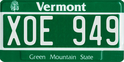 VT license plate XOE949