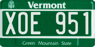 VT license plate XOE951