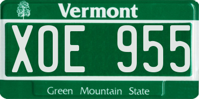 VT license plate XOE955