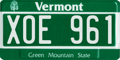 VT license plate XOE961