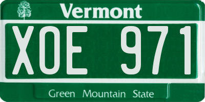 VT license plate XOE971