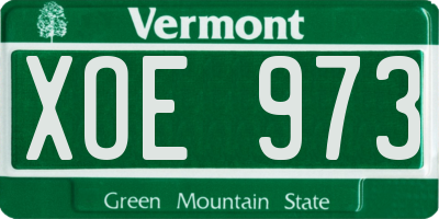 VT license plate XOE973