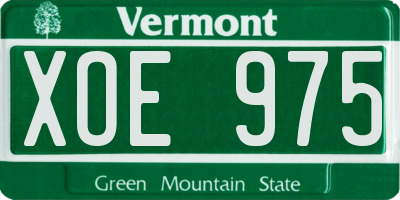 VT license plate XOE975
