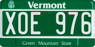 VT license plate XOE976