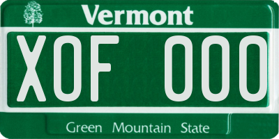 VT license plate XOF000