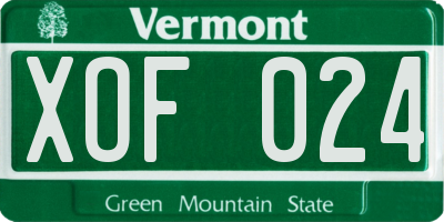 VT license plate XOF024