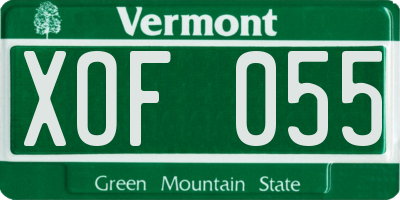 VT license plate XOF055