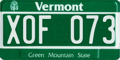 VT license plate XOF073