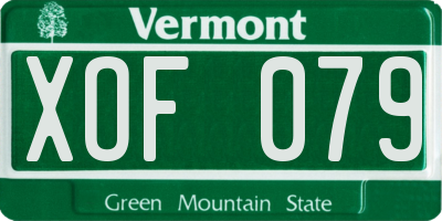 VT license plate XOF079