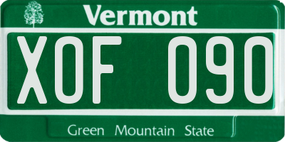 VT license plate XOF090
