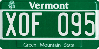 VT license plate XOF095