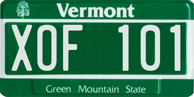 VT license plate XOF101