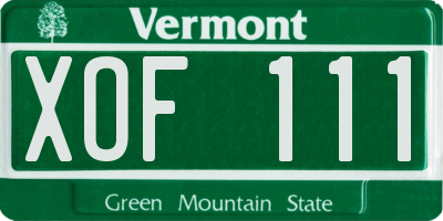 VT license plate XOF111