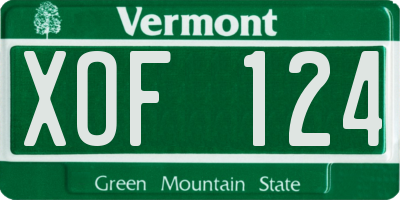 VT license plate XOF124