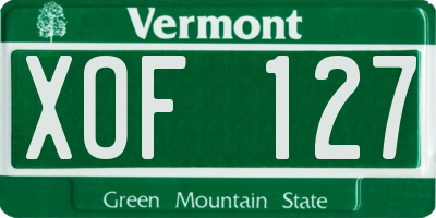 VT license plate XOF127
