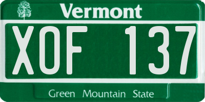 VT license plate XOF137