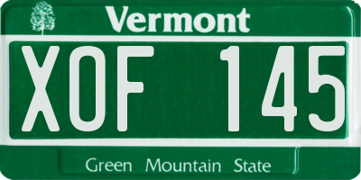 VT license plate XOF145