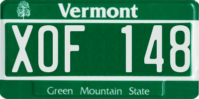 VT license plate XOF148