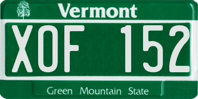 VT license plate XOF152