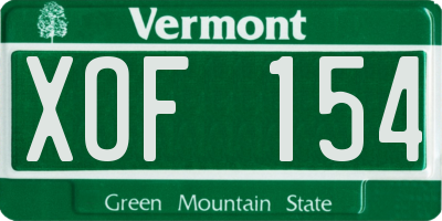 VT license plate XOF154