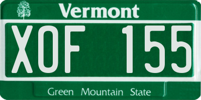 VT license plate XOF155