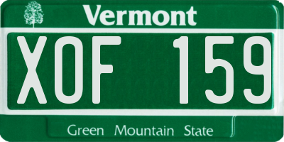 VT license plate XOF159