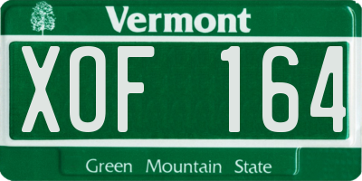VT license plate XOF164