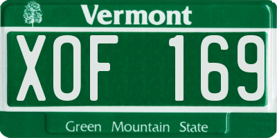 VT license plate XOF169