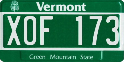 VT license plate XOF173