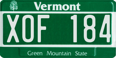 VT license plate XOF184