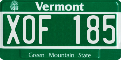 VT license plate XOF185