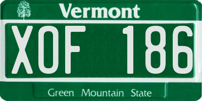 VT license plate XOF186