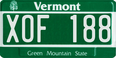VT license plate XOF188