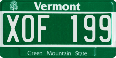 VT license plate XOF199