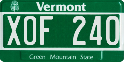 VT license plate XOF240