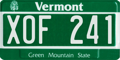 VT license plate XOF241
